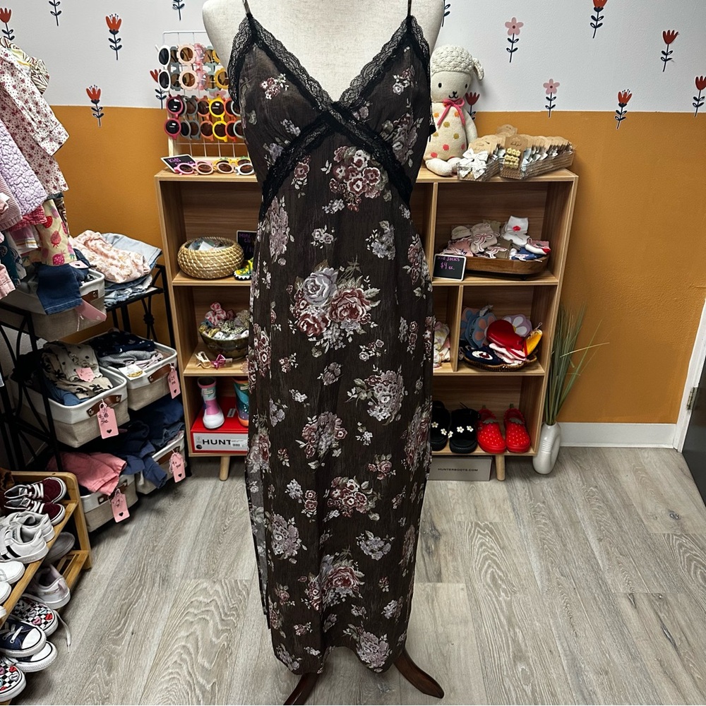 Brock Collection X H&M brown floral Maxi Dress